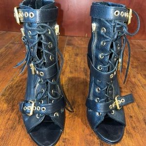 Dolce vita open toe ankle lace up booties women size 38